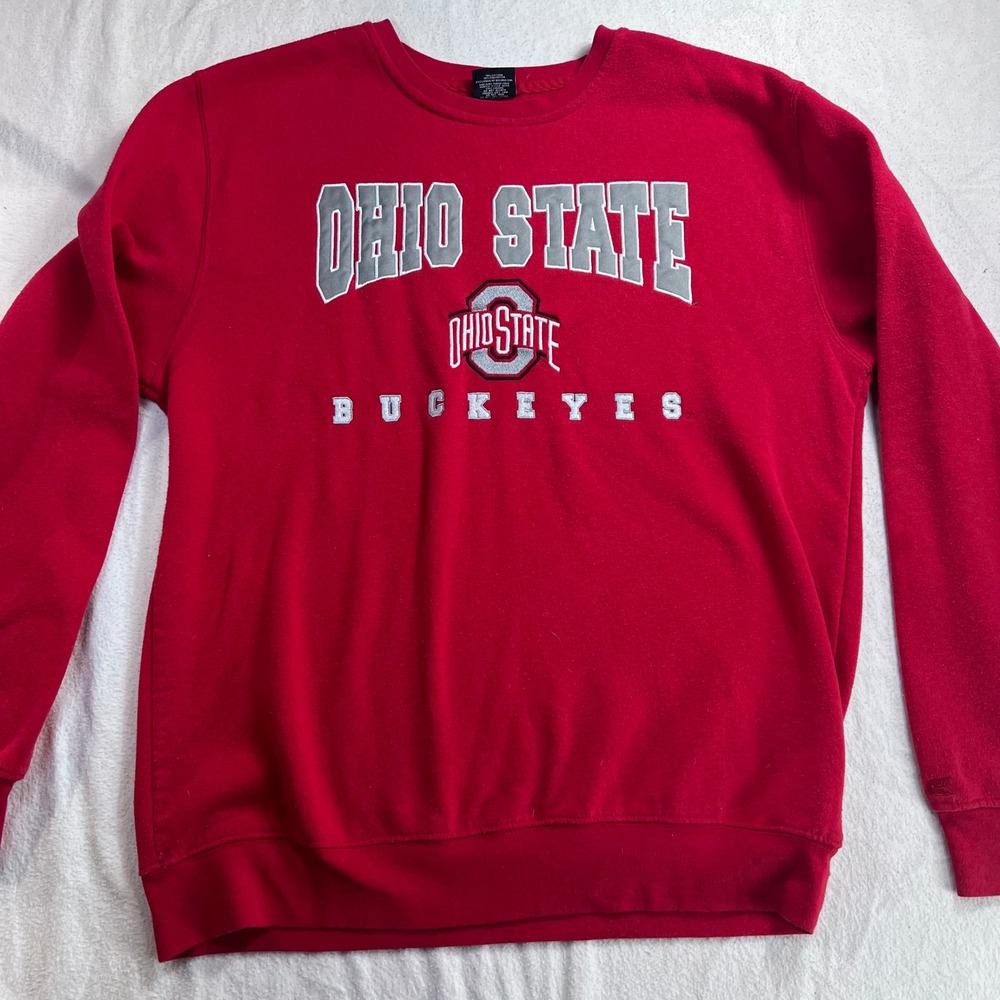 Colosseum Ohio State Buckeyes Sweatshirt Mens Large Red Crewneck Embroidered L